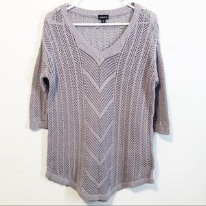 Torrid Pointelle Knit Gray Sweater EUC